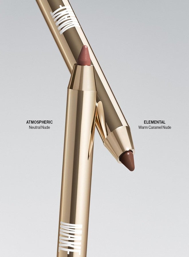 MAKE Beauty Continuum Lip Liner – Long Lasting Creamy Liner with Velvet Matte Finish – Includes Built-In Sharpener and Blending Brush – Highly Pigmented Warm Caramel Nude Lip Color – Shade, Elemental - Image 5